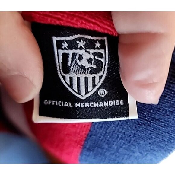 United States Soccer Beanie USA Knit Hat Cap Red White Blue GUC Reversible - Picture 8 of 11